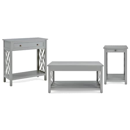 Alaterre Furniture Coventry 36" Coffee Table, End Table with Tray and Console/TV Table, Color: Gray ANCT02141840